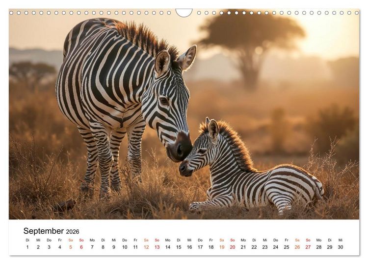 Produktbild: Zebras - Streifz&uuml;ge durch die Steppe (Wandkalender 2026 DIN A3 quer), CALVENDO Monatskalender