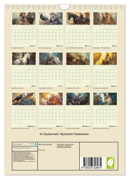 Produktbild: Im Zauberwald. Mystische Fabelwesen (Wandkalender 2026 DIN A4 hoch), CALVENDO Monatskalender
