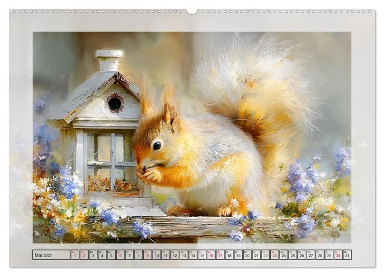 Produktbild: Eichh&ouml;rnchen. Zauberhafte Momente in der Natur (hochwertiger Premium Wandkalender 2027 DIN A2 quer), Kunstdruck in Hochglanz