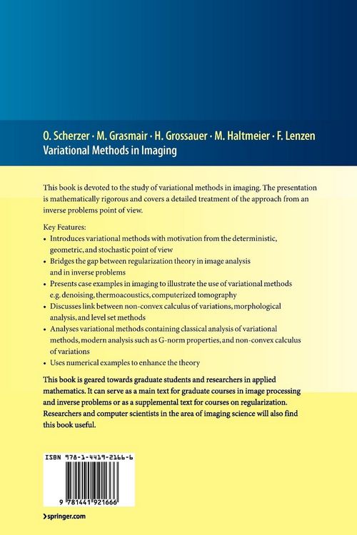 Produktbild: Variational Methods in Imaging