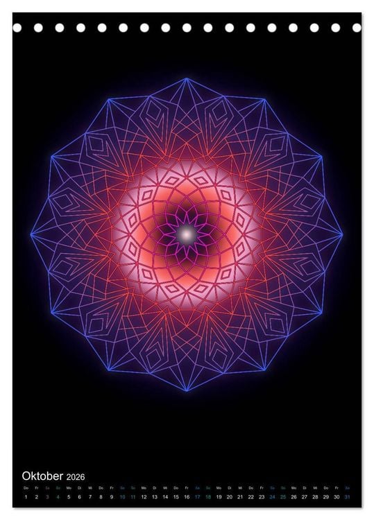 Produktbild: Mandala-Kalender 2026 (Tischkalender 2026 DIN A5 hoch), CALVENDO Monatskalender