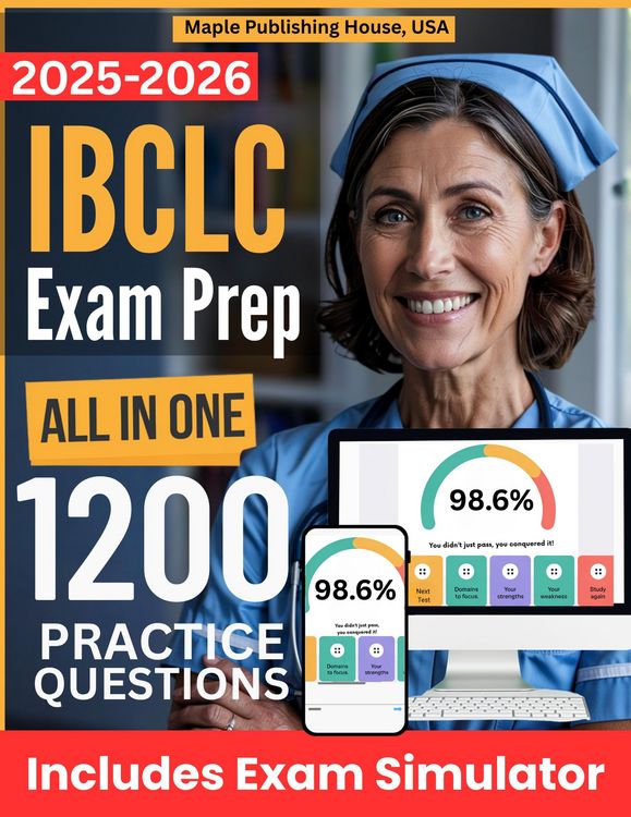 Produktbild: All-in-One IBCLC Exam Prep | Rewiew + Online Exam Simulator | 6 Tests & 1200 Questions | IBLCE International Board Certified Lactation Consultant Stud
