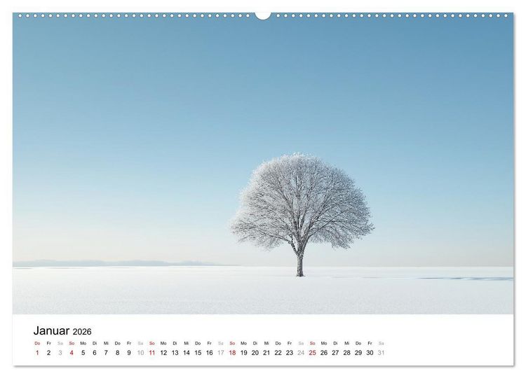 Produktbild: Minimalistische Naturmomente &ndash; Ruhe und Sch&ouml;nheit in der Natur (hochwertiger Premium Wandkalender 2026 DIN A2 quer), Kunstdruck in Hochglanz