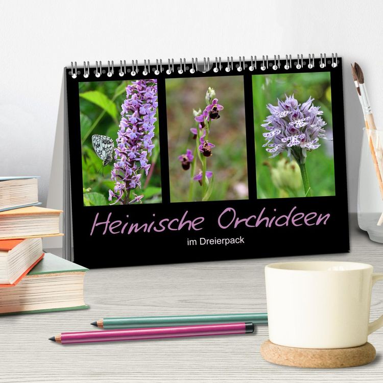 Produktbild: Heimische Orchideen im Dreierpack (Tischkalender 2026 DIN A5 quer), CALVENDO Monatskalender