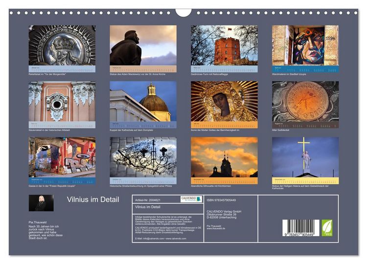 Produktbild: Vilnius im Detail (Wandkalender 2026 DIN A3 quer), CALVENDO Monatskalender