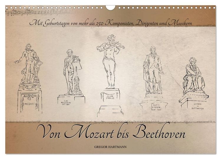 Produktbild: Von Mozart bis Beethoven (Wandkalender 2026 DIN A3 quer), CALVENDO Monatskalender
