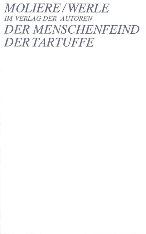 Produktbild: Der Menschenfeind /Der Tartuffe