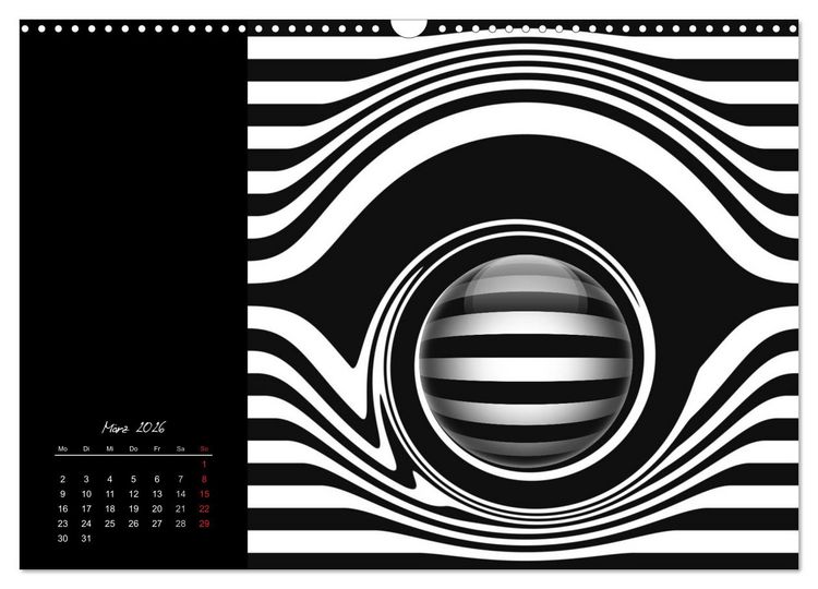 Produktbild: Optische Kunst im Quadrat (Wandkalender 2026 DIN A3 quer), CALVENDO Monatskalender