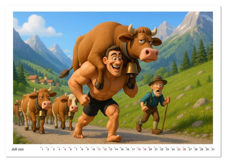 Produktbild: Meine Familie, Kraftsport und ich (Wandkalender 2026 DIN A3 quer), CALVENDO Monatskalender