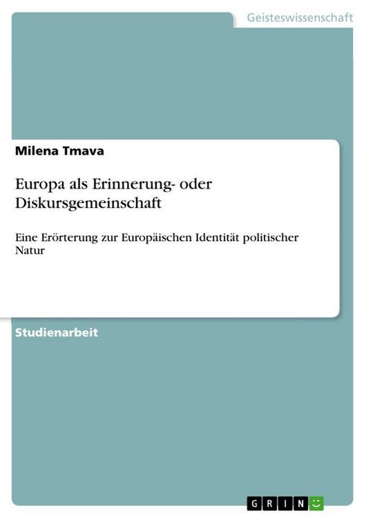 Produktbild: Europa als Erinnerung- oder Diskursgemeinschaft
