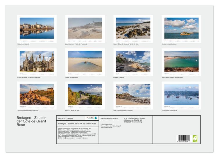 Produktbild: Bretagne - Zauber der C&ocirc;te de Granit Rose (Wandkalender 2026 DIN A2 quer), CALVENDO Monatskalender