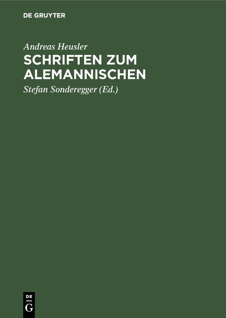 Produktbild: Schriften zum Alemannischen