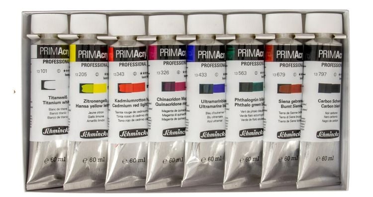 Produktbild: Schmincke PRIMAcryl Professional Malk&auml;sten Kartonset, 8 x 60 ml
