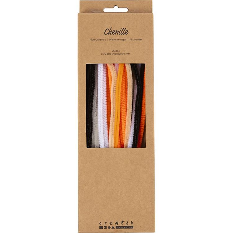 Produktbild: Creativ Company Chenilledraht, L 30 cm, Dicke 6 mm, Halloween Farben, 25 Stk sortiert