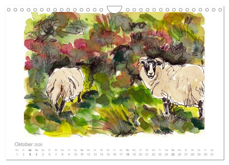 Produktbild: Schottland Reiseskizzen (Wandkalender 2026 DIN A4 quer), CALVENDO Monatskalender