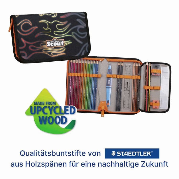 Produktbild: Scout Schulranzen Set Neo Safety Light, Schulranzen Set, 4tlg, Flames