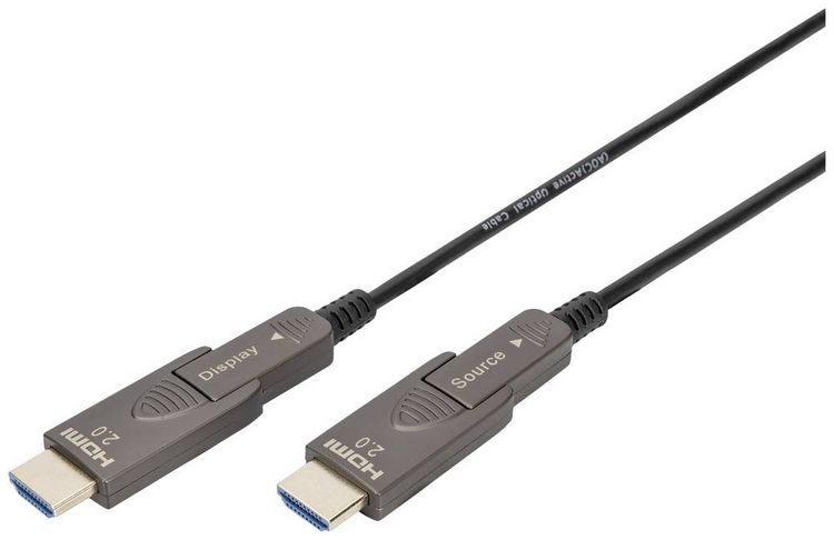 Produktbild: Digitus HDMI Anschlusskabel HDMI-A Stecker 20 m Schwarz AK-330127-200-S 4K UHD, dreifach geschirmt, Flexibel, Gesamtschirm, Geschirmt, Halogenfrei