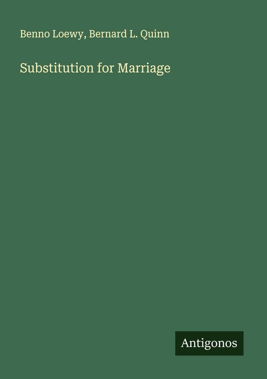 Produktbild: Substitution for Marriage