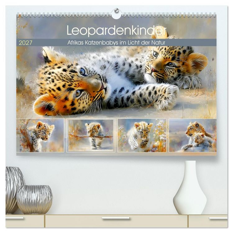 Produktbild: Leopardenkinder. Afrikas Katzenbabys im Licht der Natur (hochwertiger Premium Wandkalender 2027 DIN A2 quer), Kunstdruck in Hochglanz