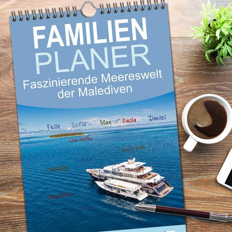 Produktbild: Familienplaner 2026 - Faszinierende Meereswelt der Malediven mit 5 Spalten (Wandkalender, 21 x 45 cm) CALVENDO