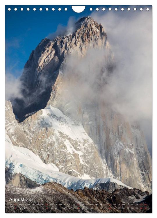 Produktbild: Majestic Mountains Cerro Torre & Fitzroy Patagonia / UK-Version (Wall Calendar 2026 DIN A4 portrait), CALVENDO 12 Month Wall Calendar