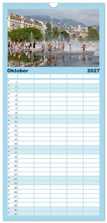 Produktbild: Familienplaner 2027 - C&ocirc;te d&rsquo;Azur - Sehnsuchtsort am Mittelmeer mit 5 Spalten (Wandkalender, 21 x 45 cm) CALVENDO
