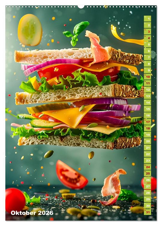 Produktbild: Leckeres Fast Food (hochwertiger Premium Wandkalender 2026 DIN A2 hoch), Kunstdruck in Hochglanz