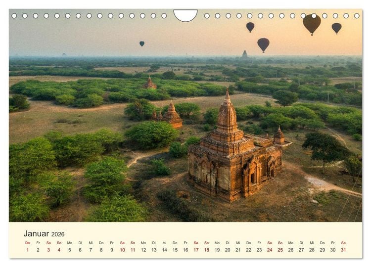Produktbild: Bagan - Pagode im Wald (Wandkalender 2026 DIN A4 quer), CALVENDO Monatskalender