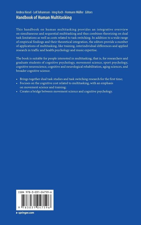 Produktbild: Handbook of Human Multitasking