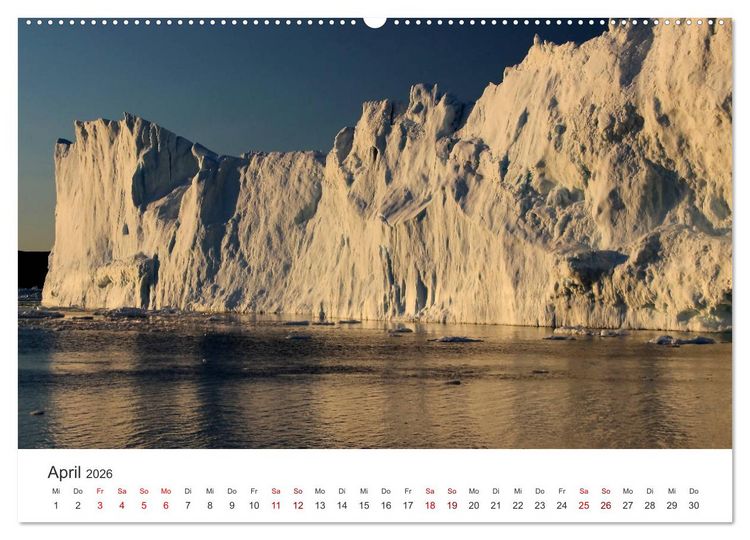Produktbild: Gr&ouml;nland Bizarre Eiswelt um Ilulissat (hochwertiger Premium Wandkalender 2026 DIN A2 quer), Kunstdruck in Hochglanz