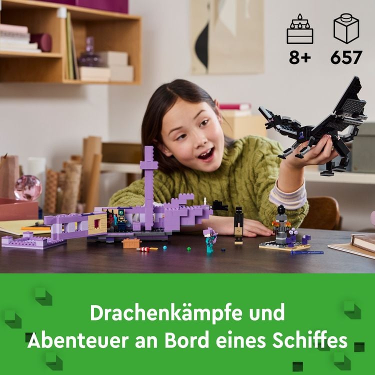 Produktbild: LEGO Minecraft 21264 Der Enderdrache und das Endschiff, Spielzeug