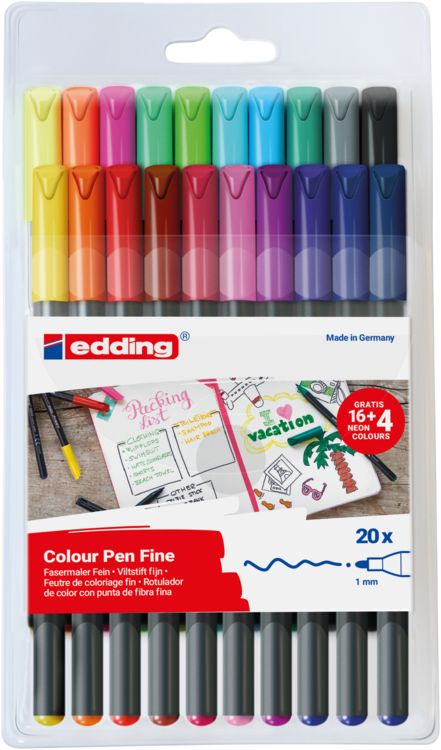 Produktbild: edding Fasermaler 1200 neon fein 20er Set
