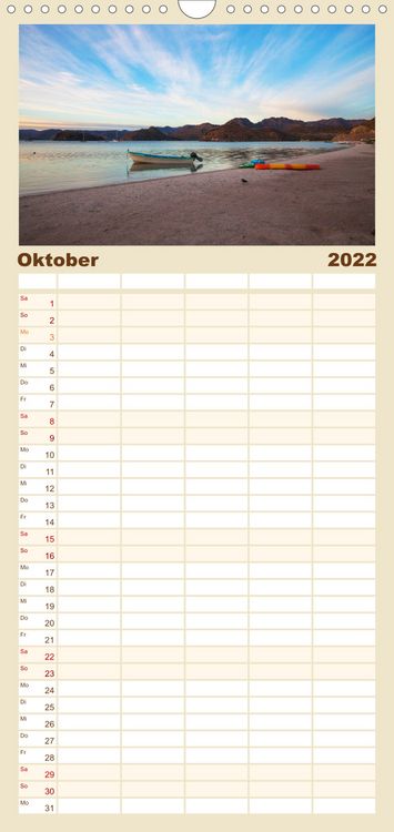 Produktbild: Augenblicke in Baja California Sur - Familienplaner hoch (Wandkalender 2022 , 21 cm x 45 cm, hoch)