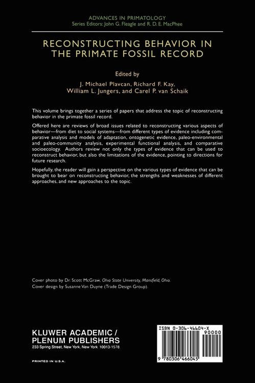Produktbild: Reconstructing Behavior in the Primate Fossil Record