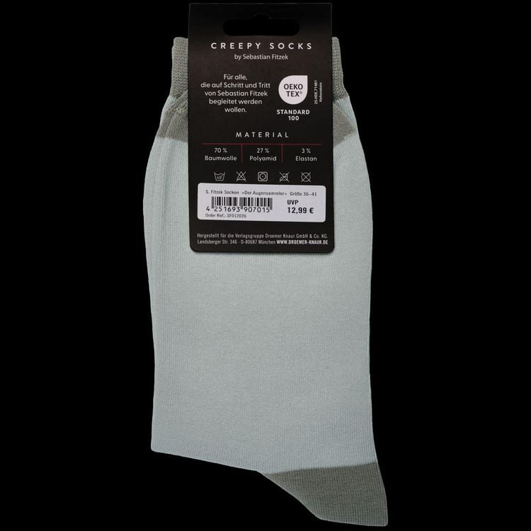 Produktbild: Sebastian Fitzek-Socken "Der Augensammler" Gr&ouml;&szlig;e 36-41