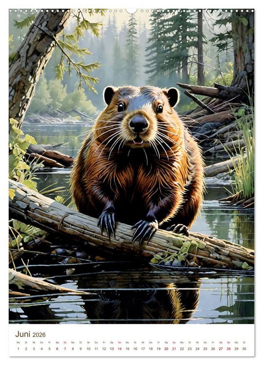 Produktbild: Heimische Wildtiere 2026 (Wandkalender 2026 DIN A2 hoch), CALVENDO Monatskalender