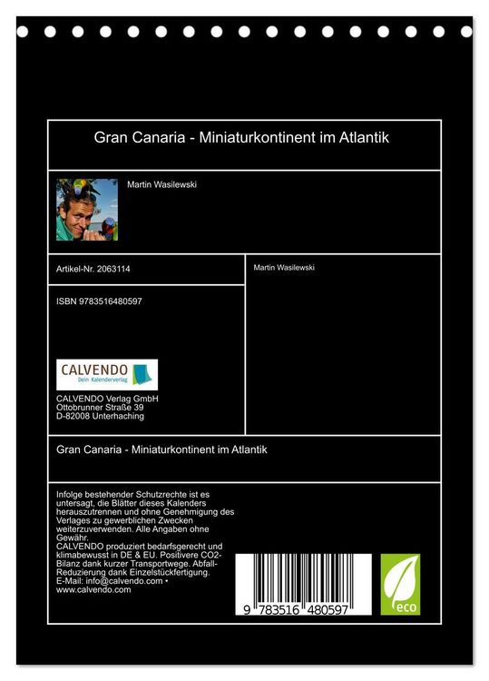 Produktbild: Gran Canaria - Miniaturkontinent im Atlantik (Tischkalender 2026 DIN A5 hoch), CALVENDO Monatskalender