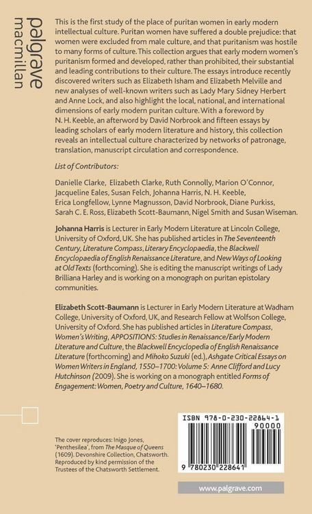 Produktbild: The Intellectual Culture of Puritan Women, 1558-1680