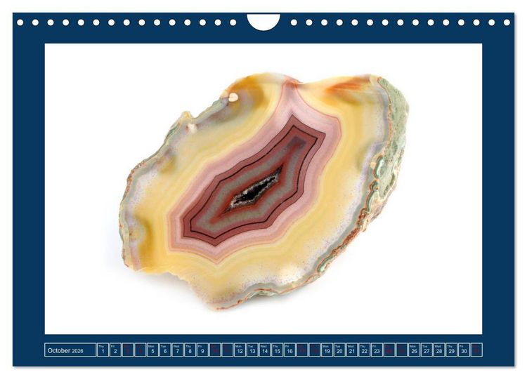 Produktbild: Agates - Polished semi-precious stones (Wall Calendar 2026 DIN A4 landscape), CALVENDO 12 Month Wall Calendar