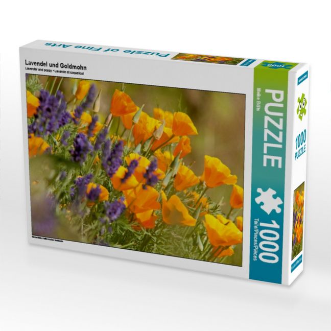 Produktbild: CALVENDO Puzzle Lavendel und Goldmohn | 1000 Teile Lege-Gr&ouml;&szlig;e 64x48cm Foto-Puzzle f&uuml;r gl&uuml;ckliche Stunden