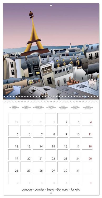 Produktbild: PARICATURES (Calendrier mural carr&eacute; 2026 30x30 cm) Calendrier double avec une page pour vos prises de notes