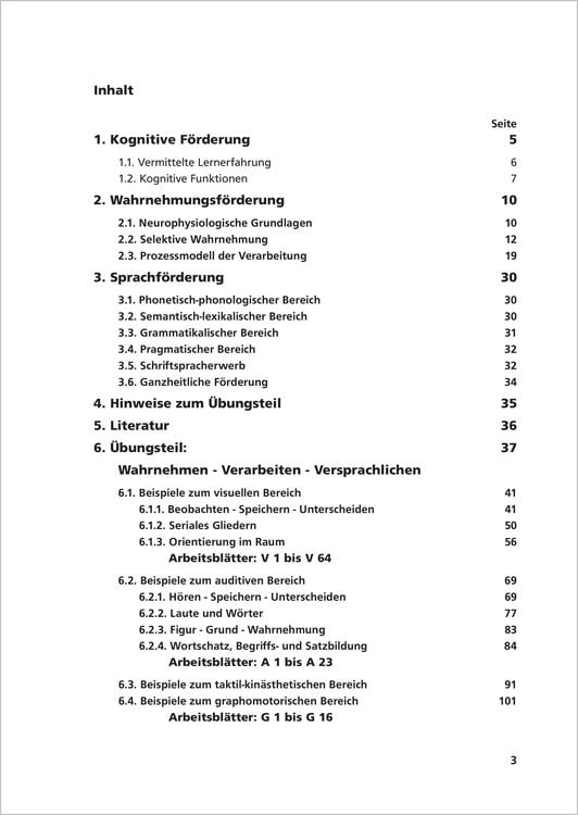 Produktbild: Kognitive Wahrnehmungs- und Sprachf&ouml;rderung