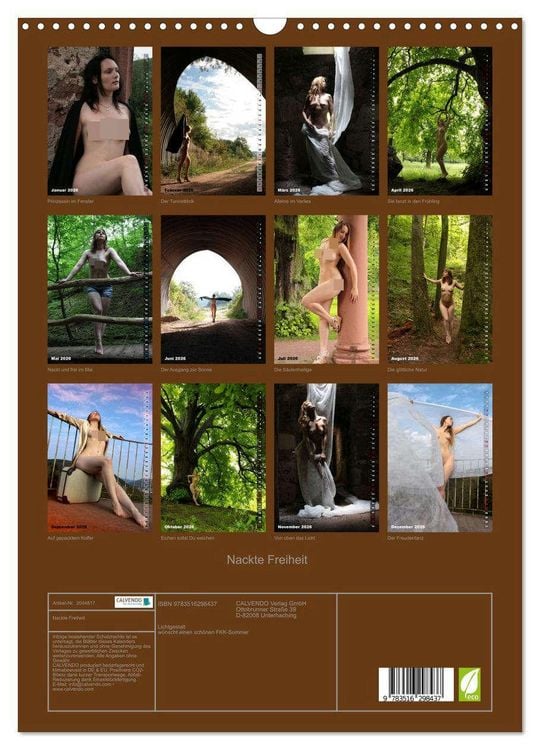 Produktbild: Nackte Freiheit (Wandkalender 2026 DIN A3 hoch), CALVENDO Monatskalender