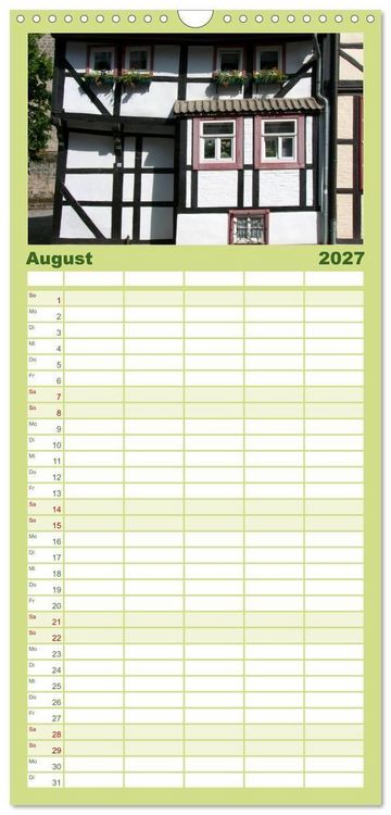 Produktbild: Familienplaner 2027 - Malerisches Quedlinburg mit 5 Spalten (Wandkalender, 21 x 45 cm) CALVENDO