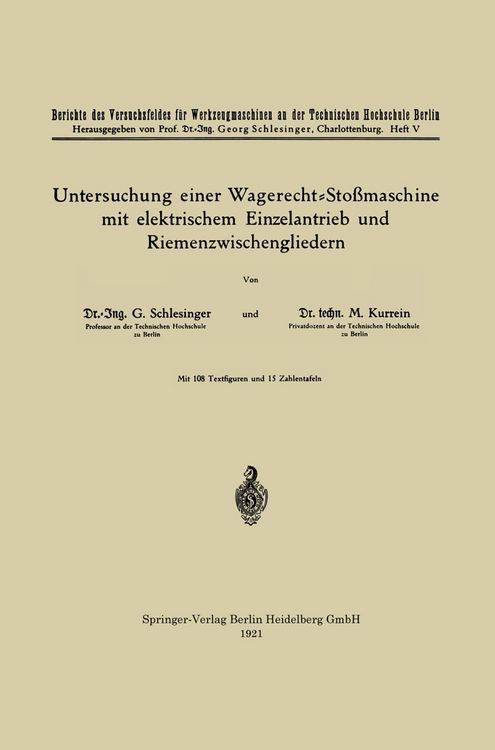 Produktbild: Untersuchung einer Wagerecht-Sto&szlig;maschine mit elektrischem Einzelantrieb und Riemenzwischengliedern