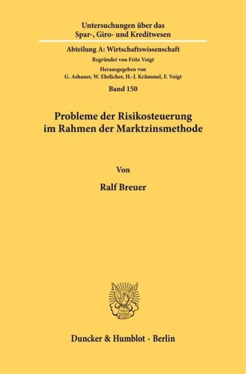 Produktbild: Probleme der Risikosteuerung im Rahmen der Marktzinsmethode.