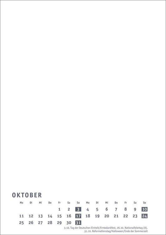 Produktbild: Premium-Bastelkalender wei&szlig; A4 2027