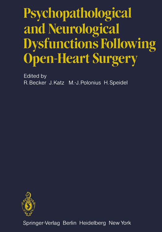 Produktbild: Psychopathological and Neurological Dysfunctions Following Open-Heart Surgery