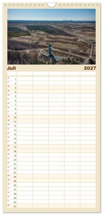 Produktbild: Familienplaner 2027 - Die Lausitz - Region im Wandel mit 5 Spalten (Wandkalender, 21 x 45 cm) CALVENDO