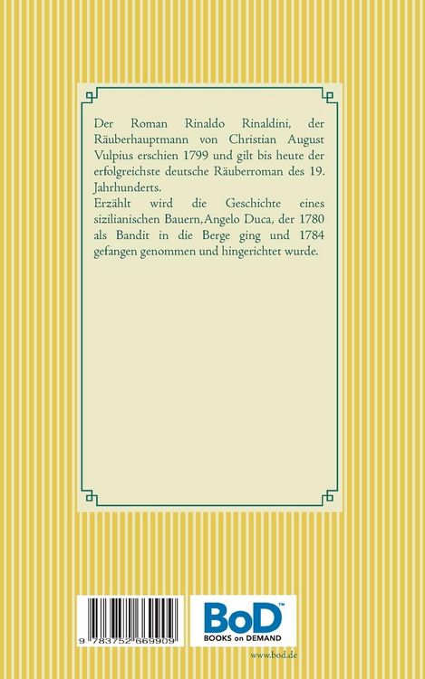 Produktbild: Rinaldo Rinaldini der R&auml;uberhauptmann
